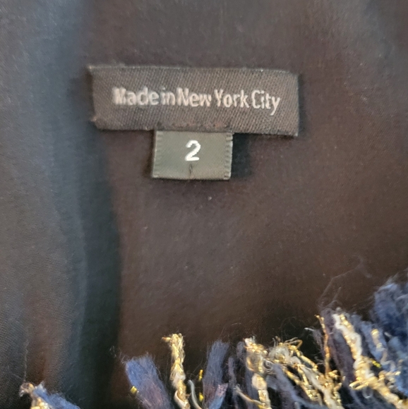 "Chanel Style" Unbranded Navy And Gold Tweed Fully Lined Shift Dress Size 2 - Picture 7 of 12